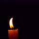 Paraffin candle burning in dark with bright flame. - VideoHive Item for Sale