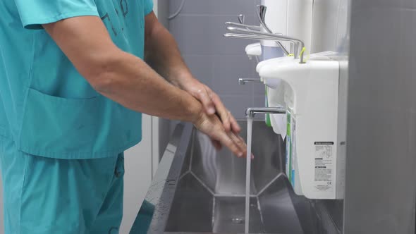 Surgeon Washing Hands Before Operating