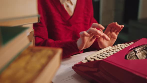 Student in the Library Using Eco Typing Machine To