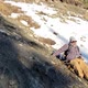 Man sliding down hill falls at the bottom - VideoHive Item for Sale