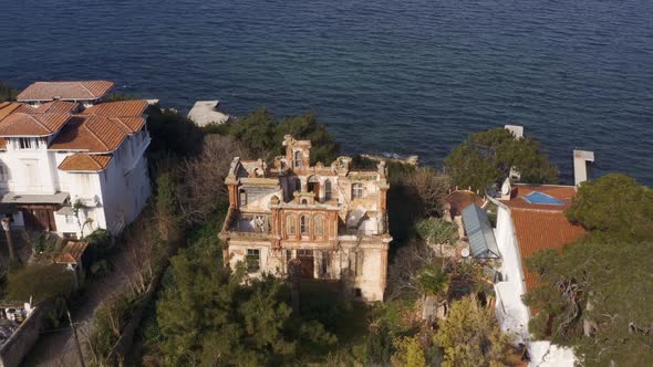 Istanbul Prince Islands Ruined House Aerial View 4