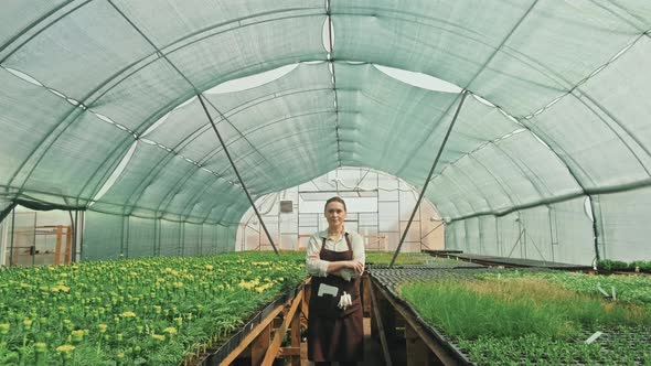 Portrait of Female agronomist in Greenhouse