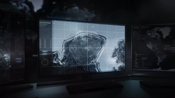 Futuristic Coordinates Panel Software Scanning Strange Pentagram Geoglyph alt