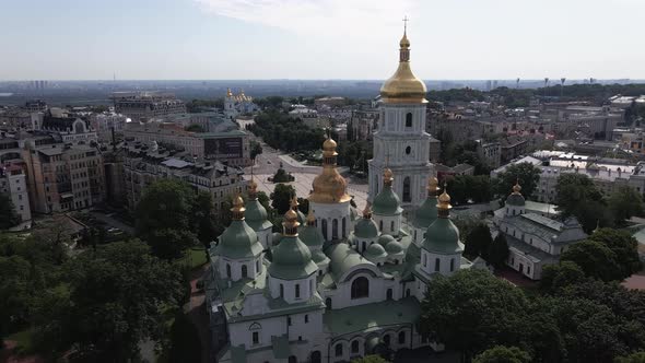 Kyiv. Ukraine: Saint Sophia's Cathedral in Kyiv. Aerial View