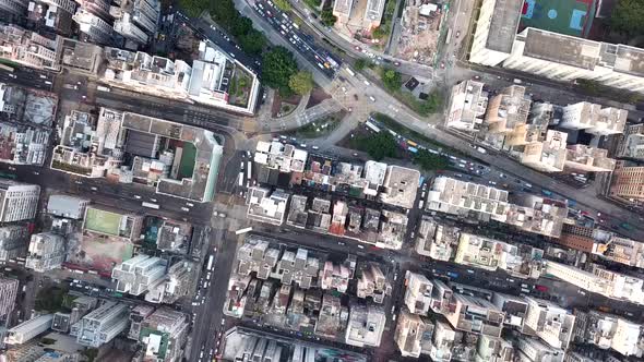 Top view of Hong Kong city