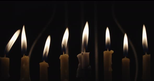 Hanukkah candles burning
