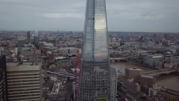 Aerial view of downtown London; including The Shard