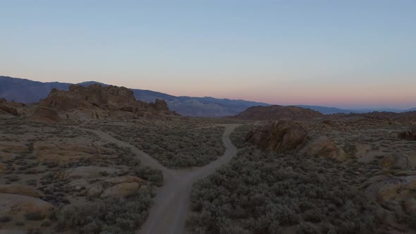 Aerial shot of scenic mountainous desert.