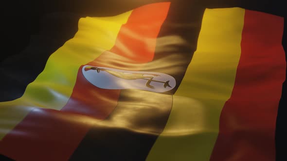 Uganda Flag Low Angle View