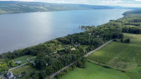 Aerial view Seneca Lake, New York