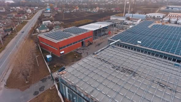 Aerial drone view of producing clean ecological electricity