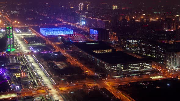China Convention and Beijing Aquatics Centers Timelapse