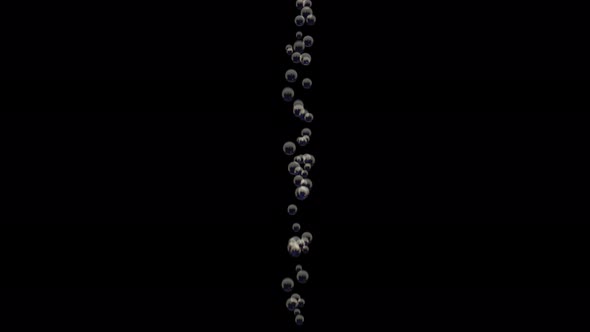 Transparent Bubbles Go Up Underwater Over Black Background alt