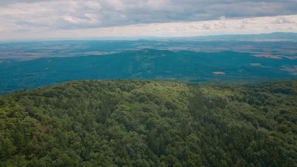 Aerial View of Mountain with Forest