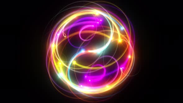 Spherical Light Streaks Seamless Loop