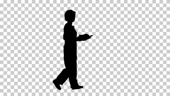 Silhouette Female engineer, Alpha Channel alt