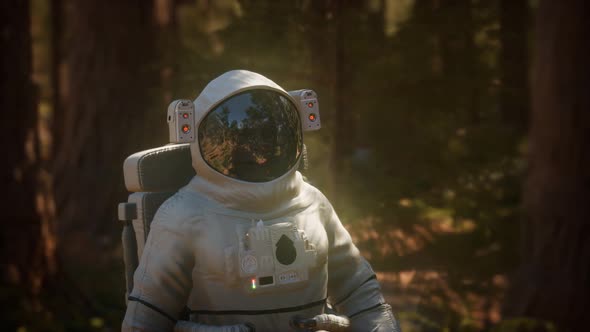 Lonely Astronaut in Dark Forest