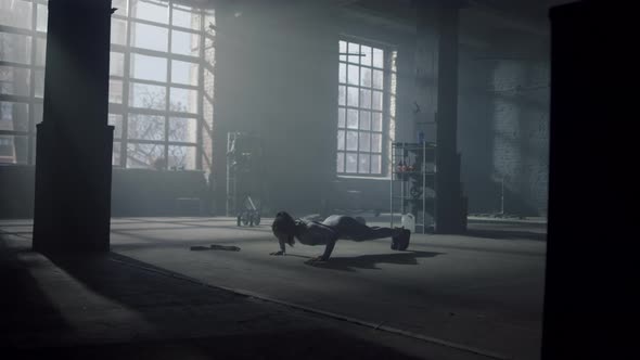 Athlete Doing Press Ups During Workout