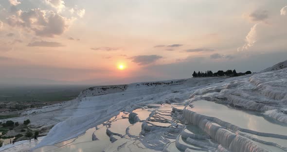 Pamukkale Travertines Cinematic Aerial Drone Footage