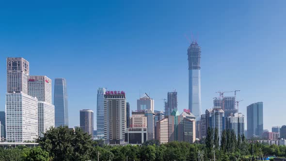 Time lapse of Jianwai SOHO,the beijing CBD skyline ,China