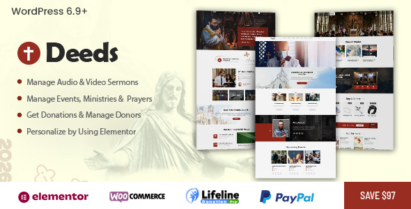 Deeds - The Best Church WordPress Theme 2026