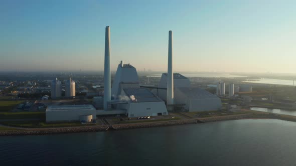 Beautiful Aerial View of the ECO ESG Green Power Station