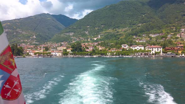 Boat Sailing On Lake Como Italy