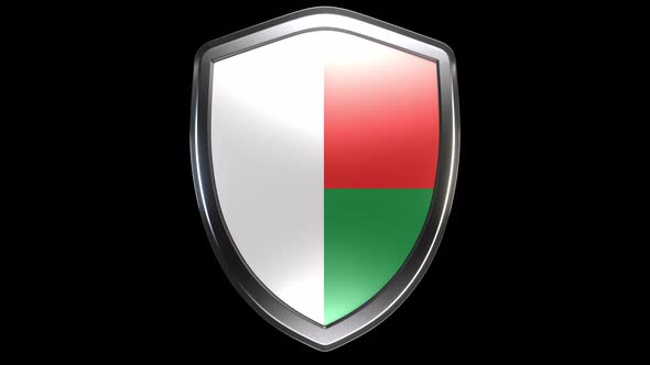 Madagascar Emblem Transition with Alpha Channel - 4K Resolution