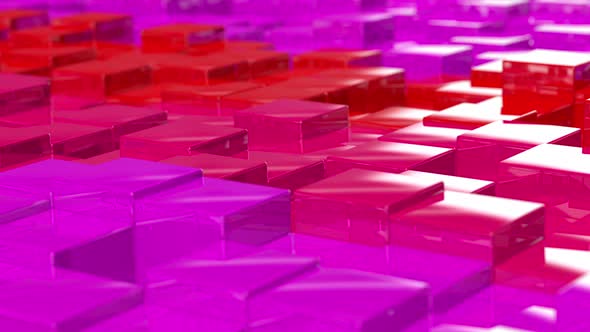 4k Animated Plastic Metal Cubes Seamless Loop
