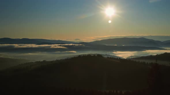 Time lapse of beautiful sunrise over mountain