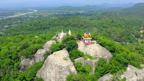 Aerial View of Wat Phra Phutthachai in Saraburi Thailand
