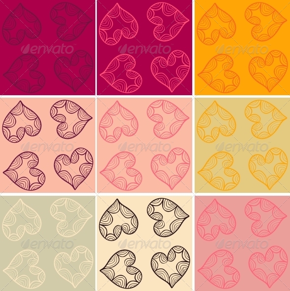 Valentine Cards Patterns Set