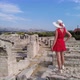 Tourist Woman in Salona Roman Amphitheatre - VideoHive Item for Sale