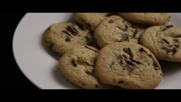 Cinematic, Rotating Shot of Cookies on a Plate - COOKIES 010