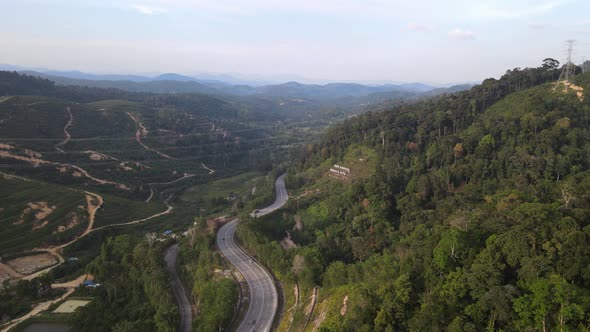 Aerial view of Highway which Connects Kuala Klawang and Lenggeng Negeri Sembilan