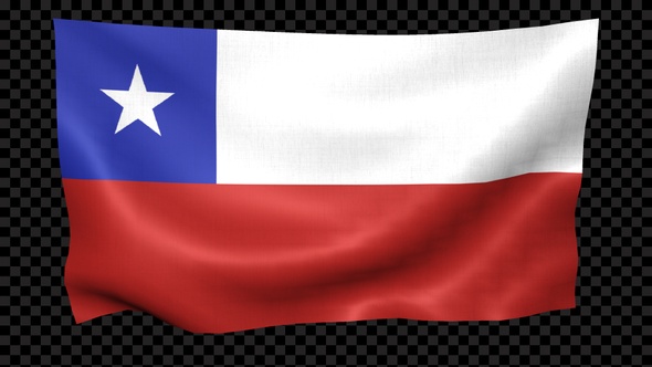 Chile Flag Waving Looped