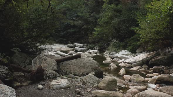 White Rocks in Sochi. Sochi. White Rocks Canyon. Summer. Beautiful View of Waterfall Landscape