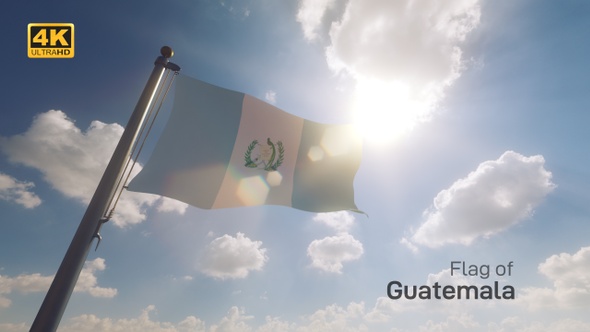 Guatemala Flag on a Flagpole V2 - 4K