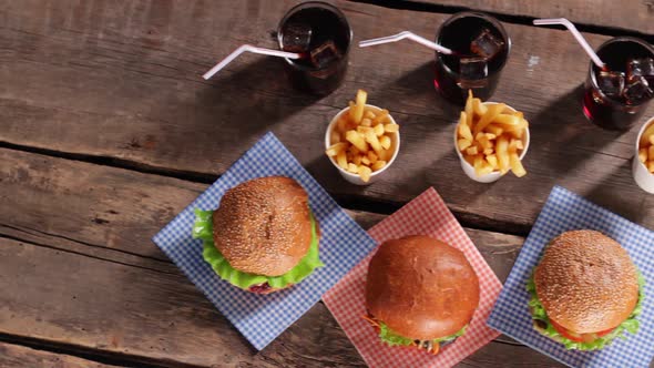 Hamburgers with Fries and Cola.