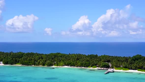 Aerial texture of sea view beach by blue ocean and sand background