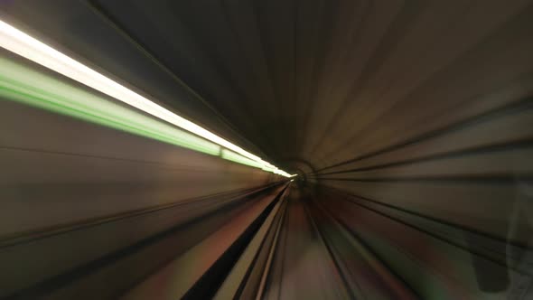 Timelapse of Moving Through Subway Tunnels