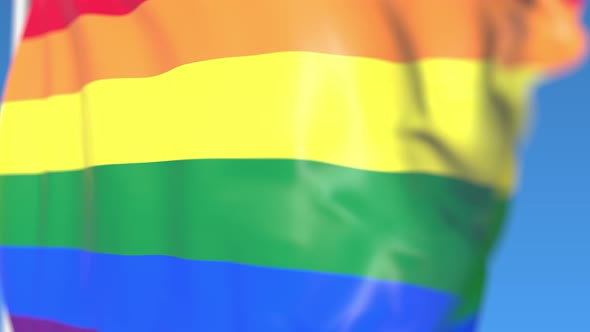 Waving Rainbow Gay Pride Flag