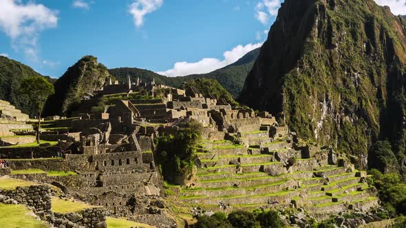 Time lapse of people walking around Machu Picchu, Peru