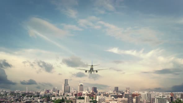 Airplane Landing Sendai Japan