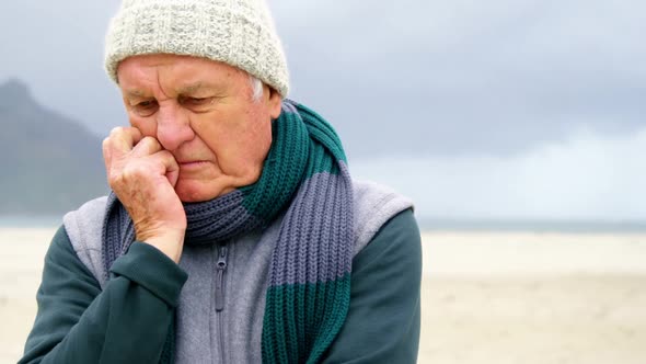 Senior man on beach