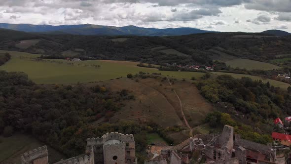 Aerial View Beckov Castle Slovakia