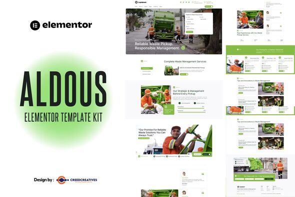 Aldous - Waste Pickup & Management Elementor Template Kit