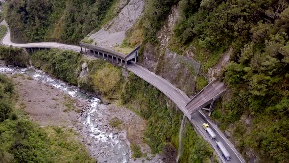 Arthurs Pass road aerial