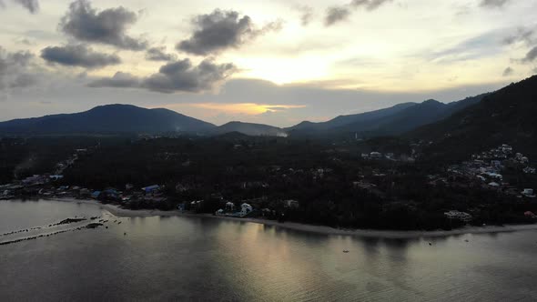 Beautiful high view of nature with sea ocean