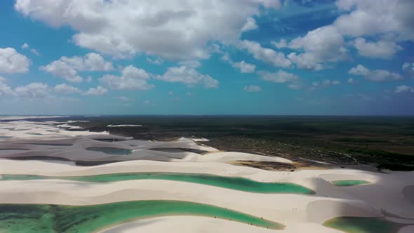 Lencois Maranhenses Maranhao. Scenic sand dunes and turquoise rainwater lakes